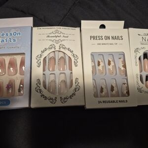 Press-On Nails - Pink and White